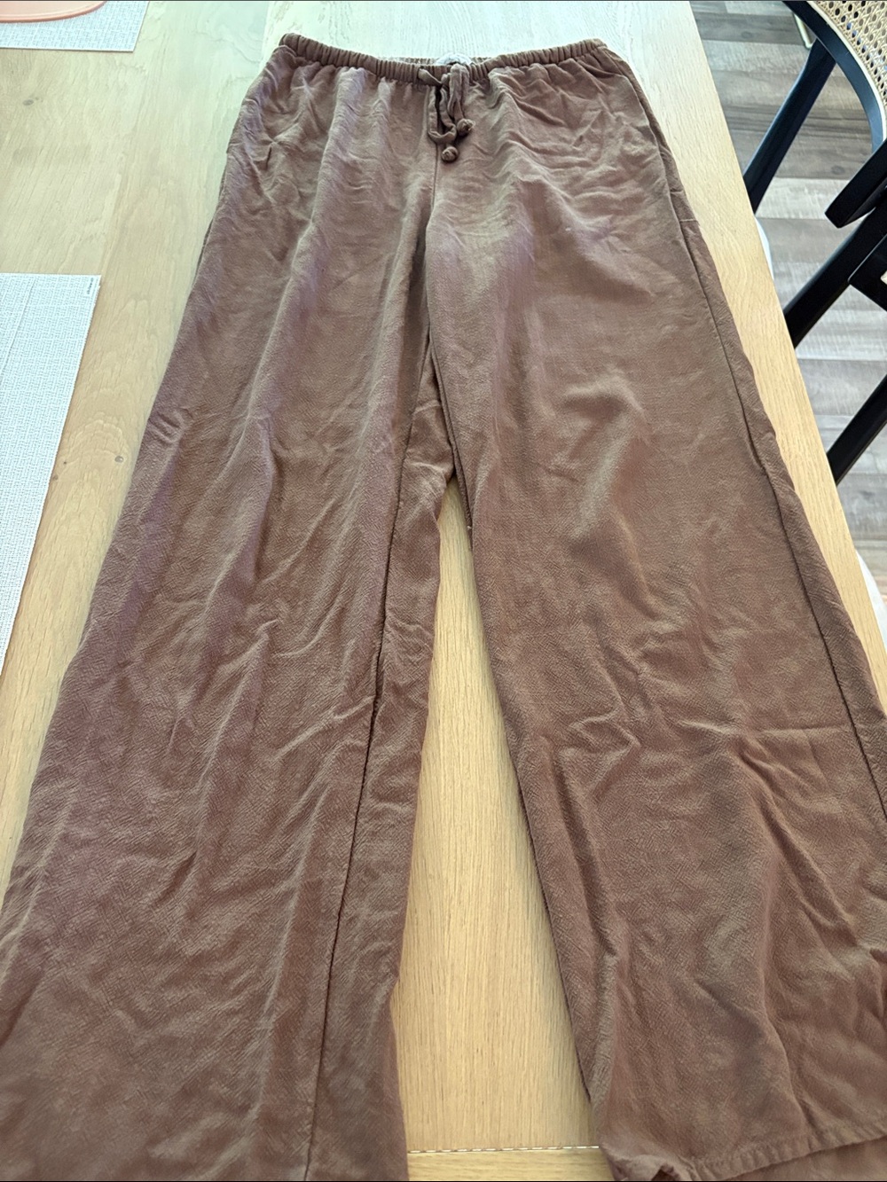 Sienna Sky Dark Brown Drawstring Wide Leg Pants